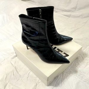 Black Leather Ankle Boots